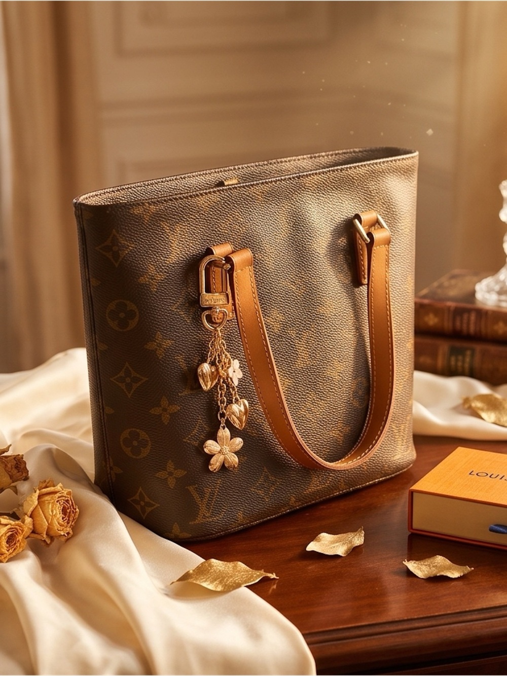 Louis Vuitton Vavin Shoulder Bag GM Brown Canvas Tote Crossbody